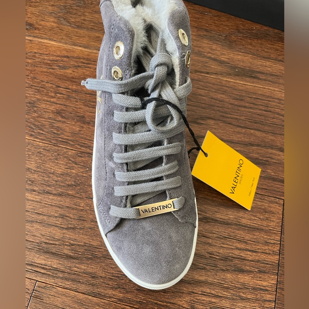 Valentino faux fur high top sneakersorigian price $389
